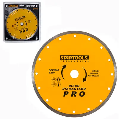 DISCO DE CORTE DIAMANTADO PRO 9'' 230MM COM ANEL ADAPTADOR