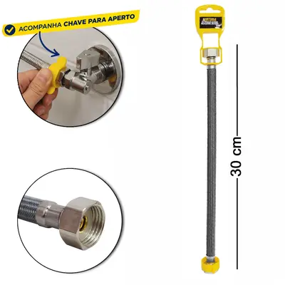 ENGATE FLEXIVEL TRANCADO NYLON FEMEA X FEMEA 30CM
