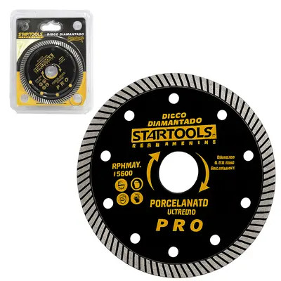 DISCO DE CORTE DIAMANTADO PARA PORCELANATO ULTRAFINO PRO 4'' 110MM COM ANEL ADAPTADOR