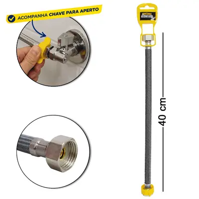 ENGATE FLEXIVEL TRANCADO NYLON FEMEA X FEMEA 40CM
