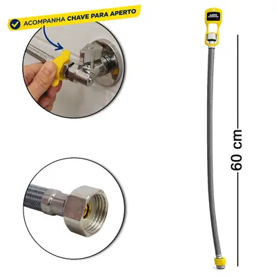 ENGATE FLEXIVEL TRANCADO NYLON FEMEA X FEMEA 60CM
