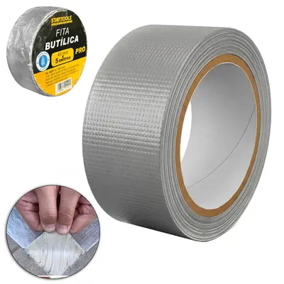 FITA BUTILICA ADESIVA DE BORRACHA + ALUMINIO IMPERMEAVEL PARA VEDACAO 5MX48MM