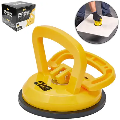 PEGADOR DE PLASTICO COM VENTOSA DE PRESSAO PARA VIDRO / PISO 140KG CARGA MAXIMA 9,5X12,5CM DE Ø MB TOOLS
