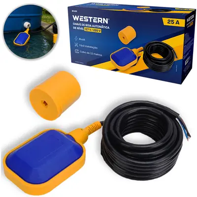 CHAVE DE BOIA AUTOMATICA DE NIVEL 127 / 220V 25A CABO 1,5M