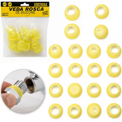 VEDA ROSCA DE SILICONE ½'' E ¾'' COM 20 PECAS