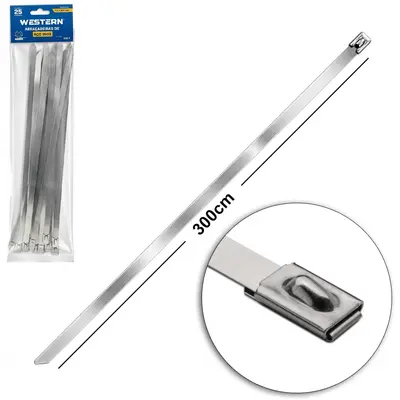 ABRACADEIRA DE ACO INOX COM 25 PECAS 7,9X300MM