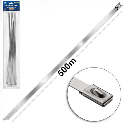 ABRACADEIRA DE ACO INOX COM 25 PECAS 7,9X500MM