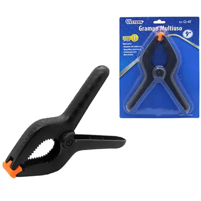 GRAMPO MULTIUSO DE PLASTICO 9'' NA CARTELA