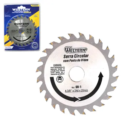 DISCO DE CORTE PARA MADEIRA PONTA DE VIDEA 24 DENTES 4,3/8'' 110MM
