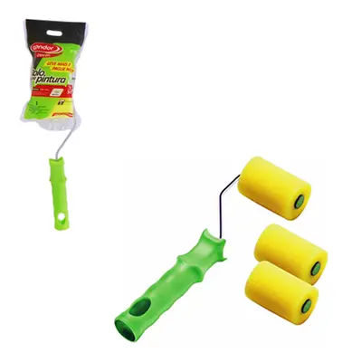 ROLO DE ESPUMA PARA PINTURA CABO METAL/PLASTICO + 2 REFIS 5CM