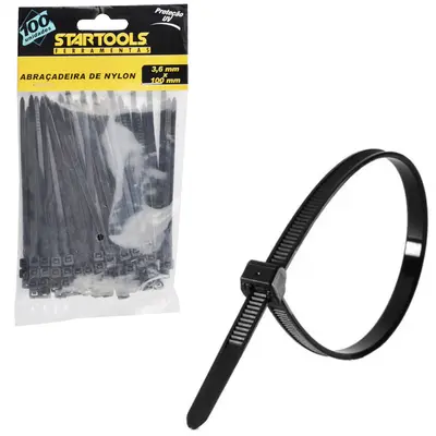 ABRACADEIRA DE NYLON PRETO PRO COM 100 PECAS 3,6X100MM NA SOLAPA