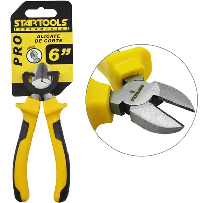 ALICATE DE CORTE DIAGONAL 6'' CABO EMBORRACHADO AMARELO / PRETO PRO NA CARTELA