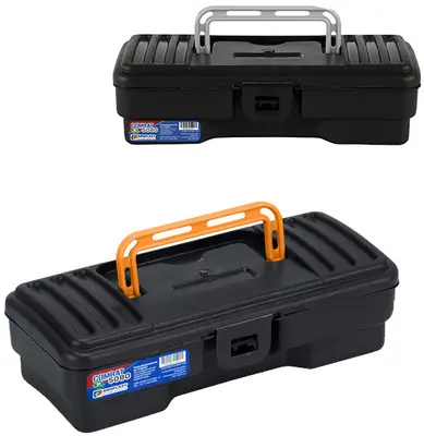 MALETA DE PLASTICO FERRAMENTA COMBAT PRETA 10'' 11X24X7CM