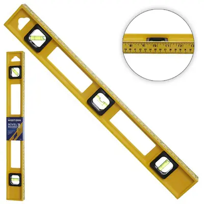 NIVEL DE PLASTICO AMARELO COM 3 BOLHAS 50CM