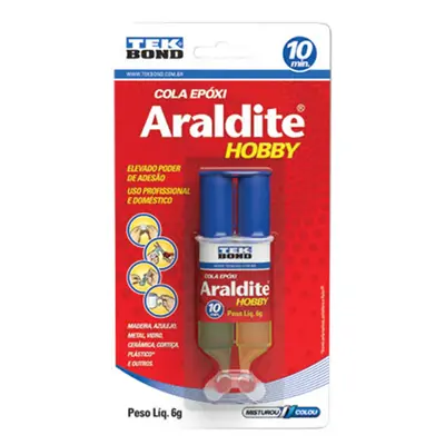 ADESIVO / COLA EPOXI ARALDITE SERINGA MULTIUSO 6G NA CARTELA