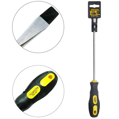 CHAVE DE FENDA ACO CROMO VANADIO COM PONTA IMANTADA + CABO EMBORRACHADO PRO ¼X8'' UND