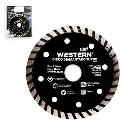 DISCO DE CORTE DIAMANTADO TURBO SECO / MOLHADO 110MM COM ANEL ADAPTADOR
