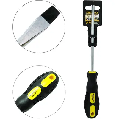CHAVE DE FENDA ACO CROMO VANADIO COM PONTA IMANTADA + CABO EMBORRACHADO PRO ¼X6'' UND