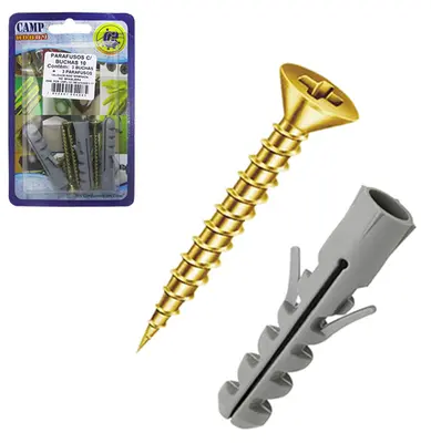 KIT PARAFUSO PHILIPS 50MM COM BUCHA DE NYLON 10MM 6 PECAS NA CARTELA
