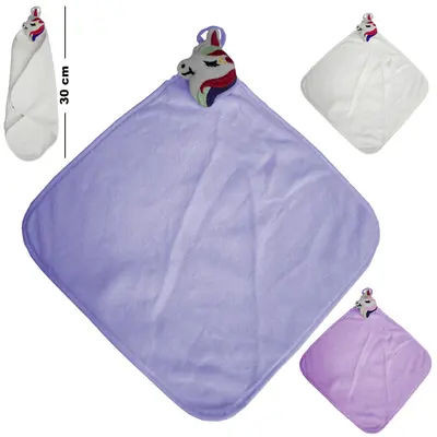 TOALHA DE MAO NANINHA DE POLIESTER UNICORNIO INOVA 30X30CM