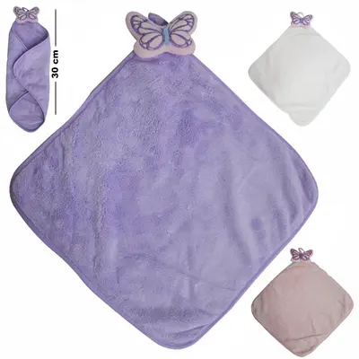 TOALHA DE MAO NANINHA DE POLIESTER BORBOLETA INOVA 30X30CM