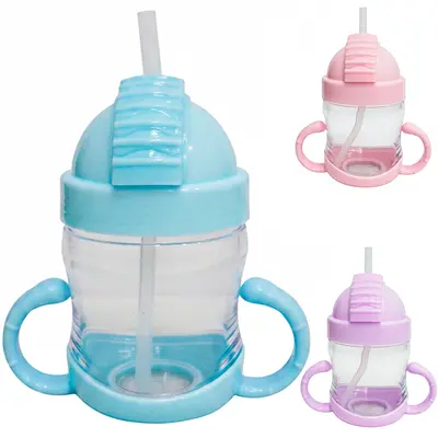 COPO BABY COM TAMPA E CANUDO + ALCA DE PLASTICO 250ML