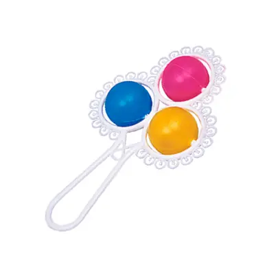 CHOCALHO BABY DIVERTIDO RENDADO COM 3 BOLAS COLORS