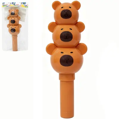 CHOCALHO BABY DIVERTIDO CAPIVARA COM GUIZO + LUZ A BATERIA TOP KIDS 19X6,5CM