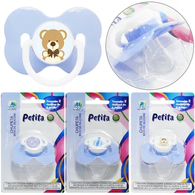 CHUPETA DAINTY Nº2 COM BICO DE SILICONE ORTODONTICO > 6 MESES AZUL