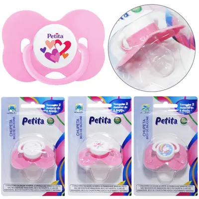 CHUPETA DAINTY Nº2 COM BICO DE SILICONE ORTODONTICO > 6 MESES ROSA
