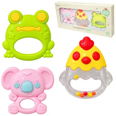 CHOCALHO BABY DIVERTIDO SORTIDOS COM 3 PECAS