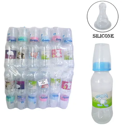 MAMADEIRA PREMIUM DECORADA COM BICO DE SILICONE COLORS COM 12 PECAS 240ML