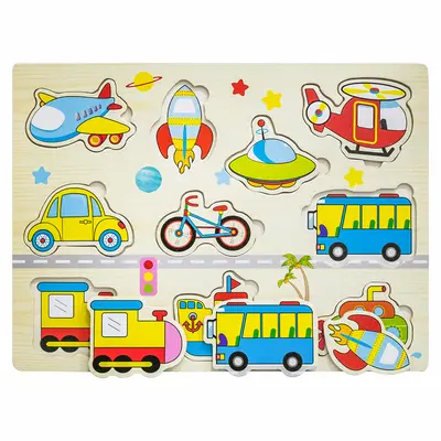 TABULEIRO DIDATICO EDUCATIVO DE ENCAIXE DE MADEIRA 30X22,5CM