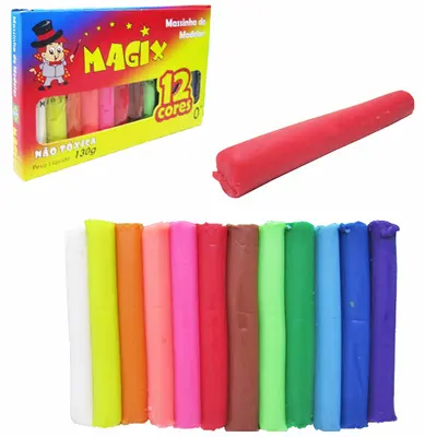 MASSINHA DE MODELAR COM 12 CORES 130G