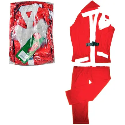 ROUPA DE PAPAI NOEL DE CETIM GORRO / BARBA / CINTO / CALCA / PALETO DE NATAL