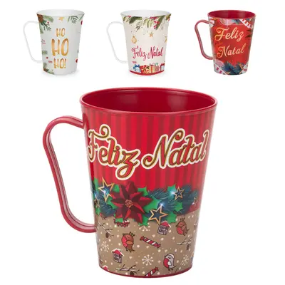 CANECA DE PLASTICO LABEL DE NATAL 430ML