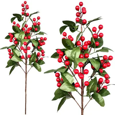 PICK NATALINO FOLHAS COM AZEVINHOS 60CM