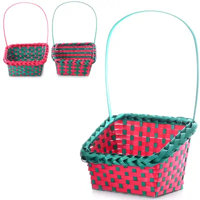 CESTA DE BAMBU RETANGULAR COM ALCA 36,5X23X19CM