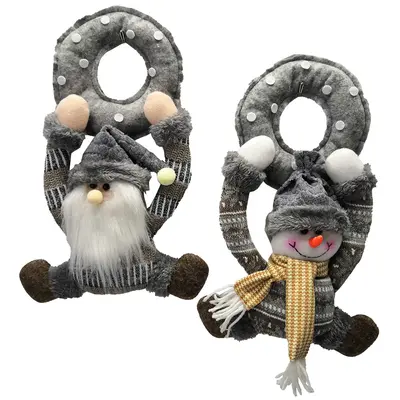ENFEITE PENDURAR PARA PORTA / MACANETA PAPAI NOEL / BONECO DE NEVE XADREZ/CZ DE NATAL 34CM