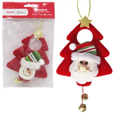 ENFEITE PENDURAR PARA PORTA / MACANETA ARVORE PAPAI NOEL / BONECO DE NEVE DE NATAL 17X11,5CM