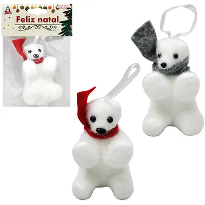 PENDENTE URSO POLAR DE ESPUMA COM CACHECOL 8CM
