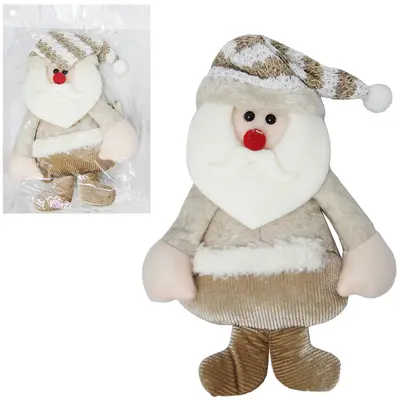 PENDENTE PAPAI NOEL CROCHE DOURADO 26X17CM