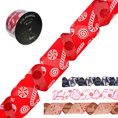 FITA ARAMADO BENGALAS COM GLITTER PREMIUM DE NATAL 914X6,3CM
