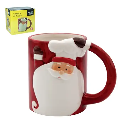 CANECA DE PORCELANA PAPAI NOEL DE NATAL 330ML