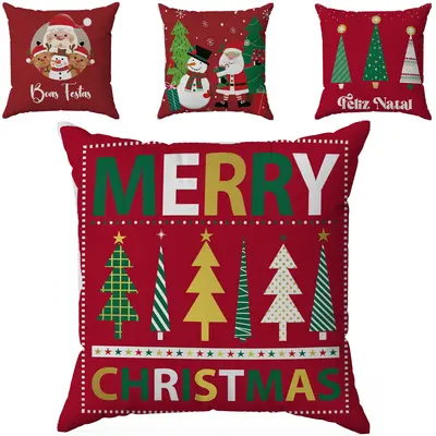 CAPA DE POLIESTER PARA ALMOFADA ESTAMPAS DE NATAL SORTIDAS 45X45CM