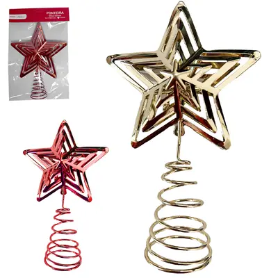 PONTEIRA ESTRELA DE METAL VAZADA COLORS DE NATAL 22X15CM