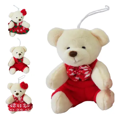 PENDENTE URSO DE PELUCIA VERMELHO DE NATAL 10CM