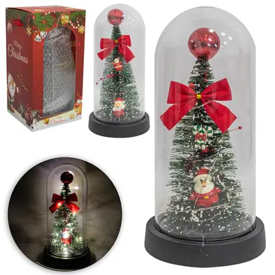 ENFEITE CUPULA DE NATAL + MICRO LED A PILHA 22X11CM DE Ø