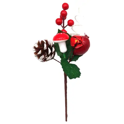 PICK NATALINO AZEVINHOS / BOLA / COGUMELO / PINHA / GUIZO PREMIUM 20CM