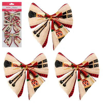 LACO QUEBRA NOZES DE NATAL COM GLITTER 3 PECAS 12X10CM